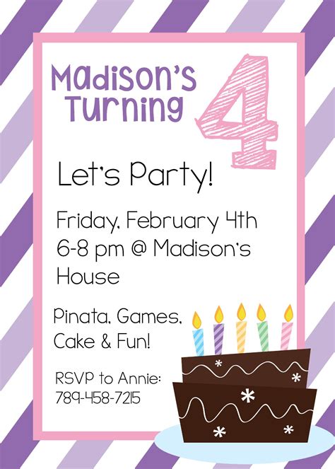 Free Birthday Invitation templates to customize .